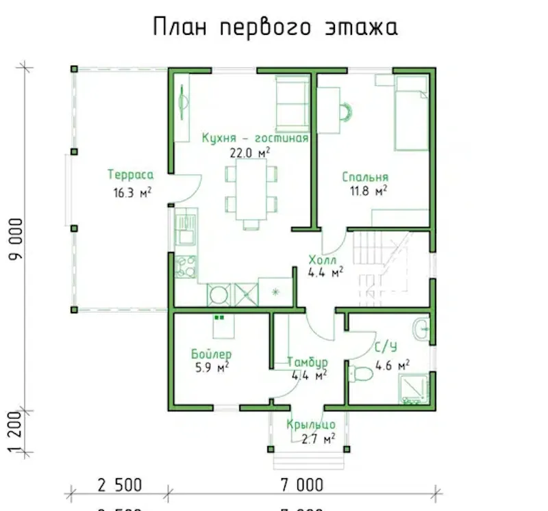 Коттедж с мансардой Медынь 3