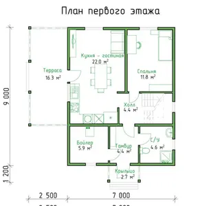 Коттедж с мансардой Медынь 3