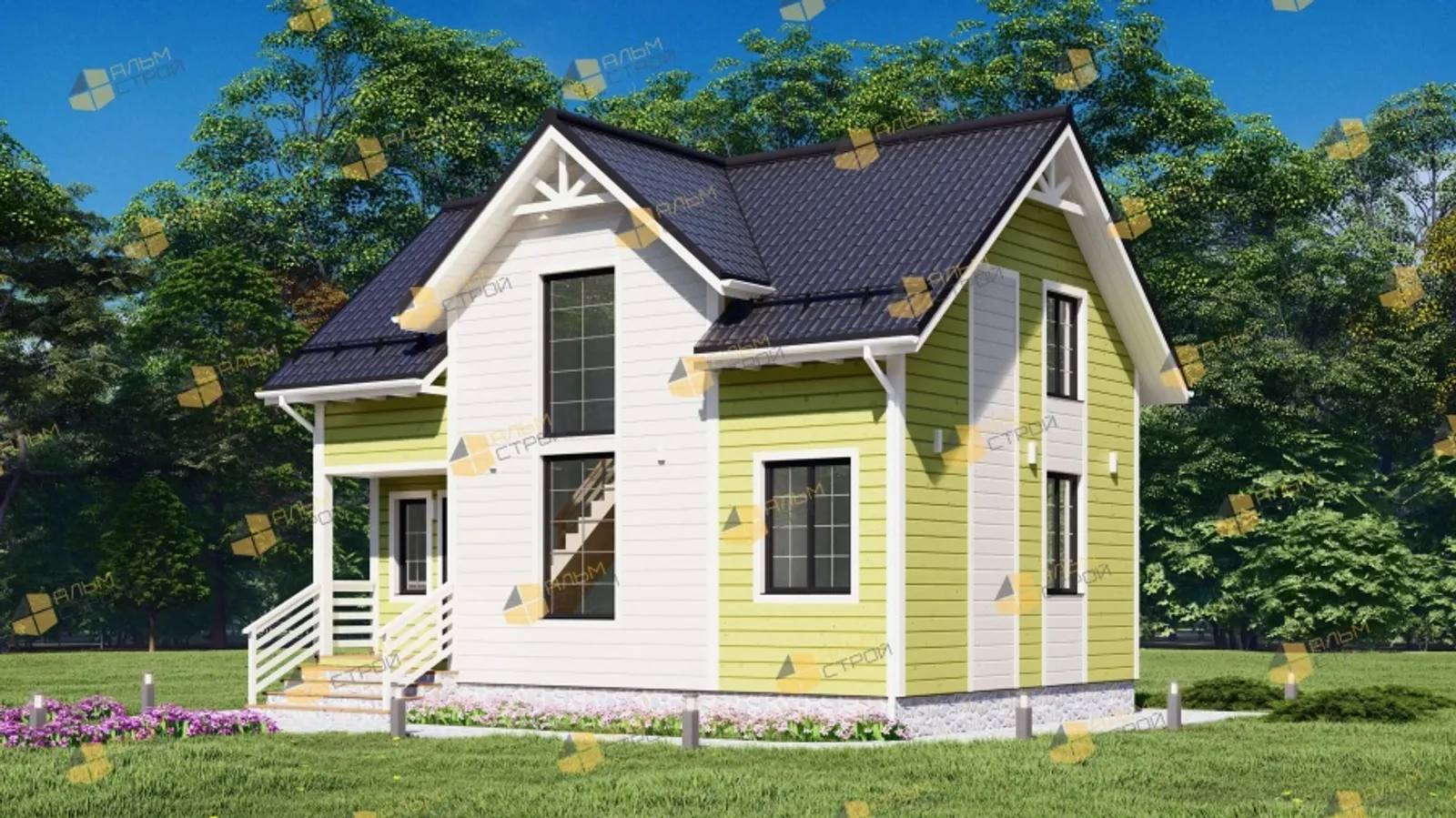 Коттедж с мансардой Феникс 2К