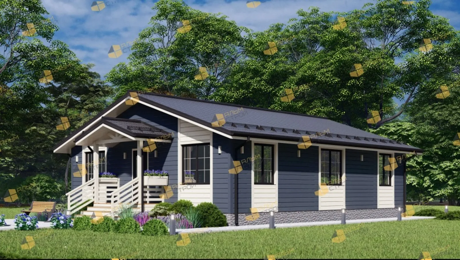 Одноэтажный коттедж Классика 2