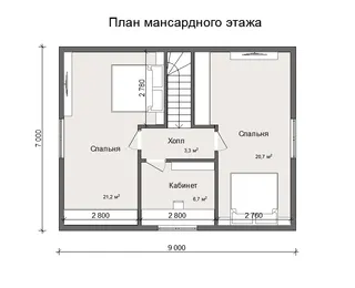 Коттедж с мансардой Подмосковье 2