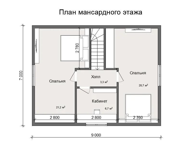 Коттедж с мансардой Подмосковье 2