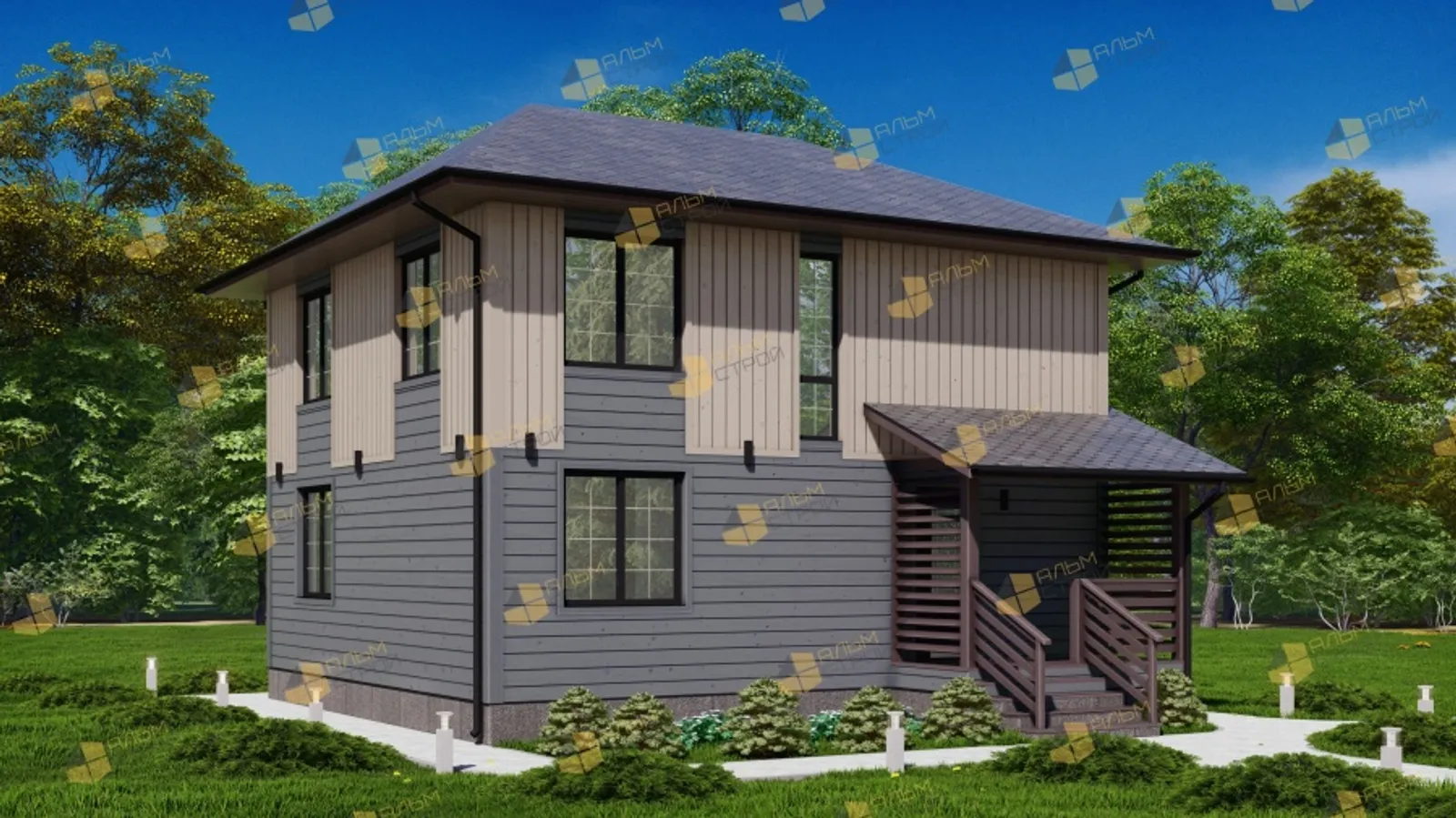 Двухэтажный коттедж Фортуна