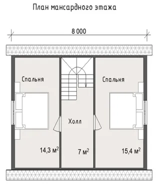 Дачный с мансардой Ясень