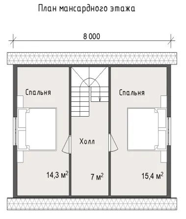 Дачный с мансардой Ясень