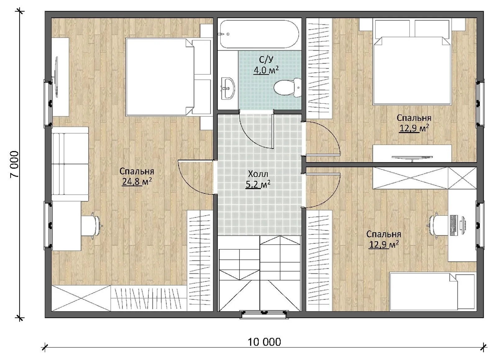 Коттедж с мансардой Растуново 3
