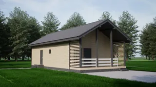 Одноэтажный коттедж Модерн