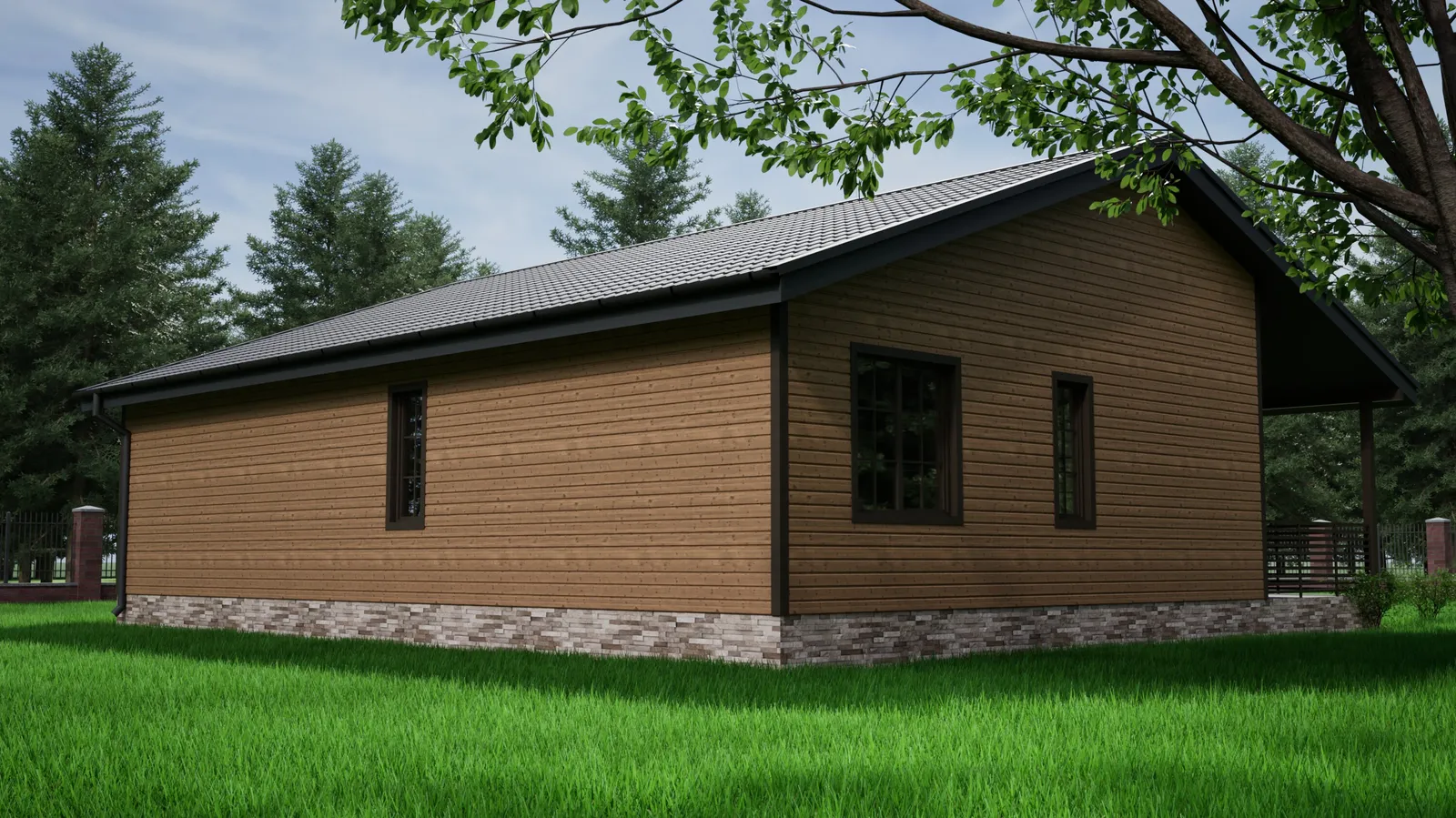 Одноэтажный коттедж Кантри 1