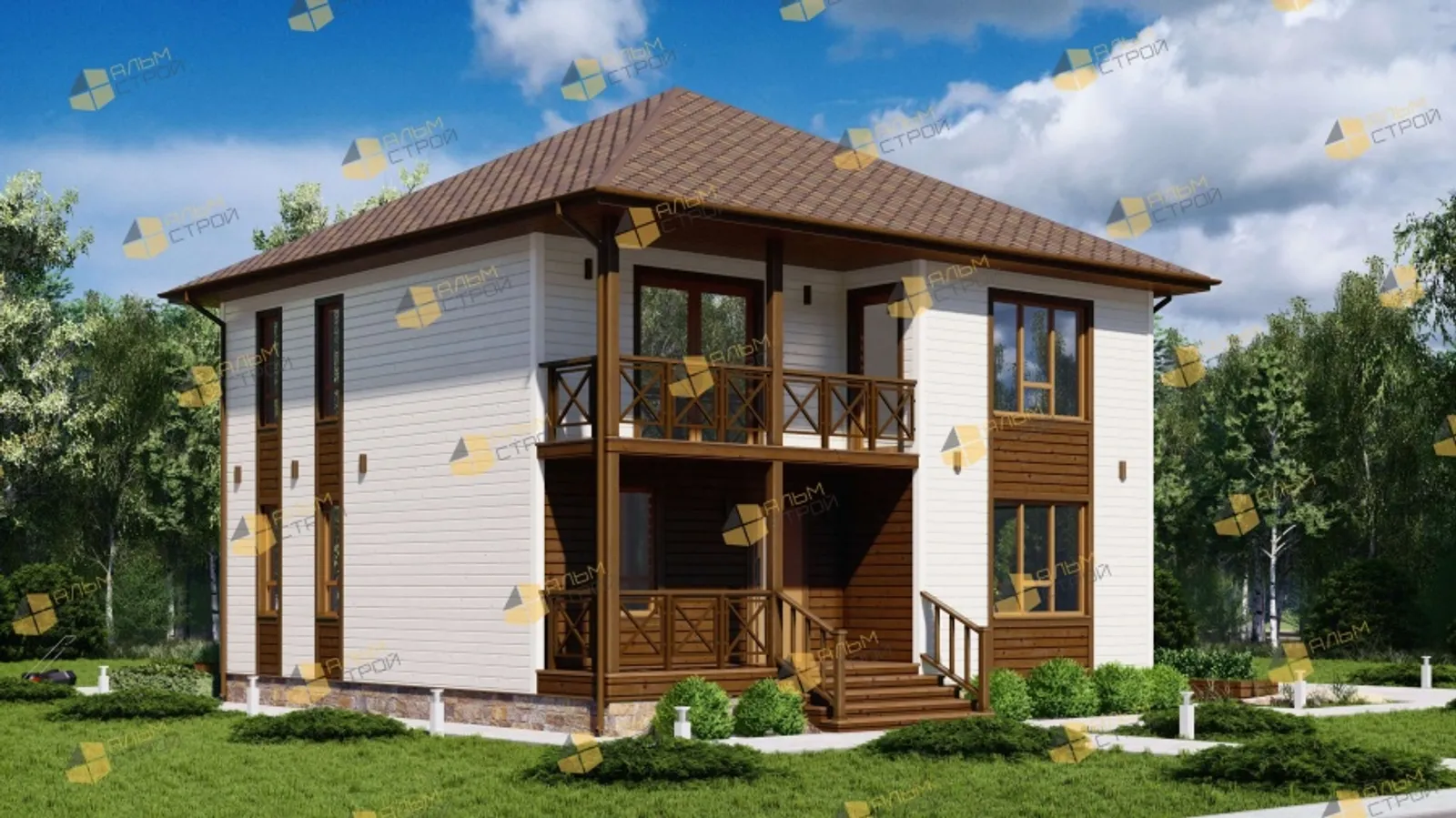 Двухэтажный коттедж Удачный