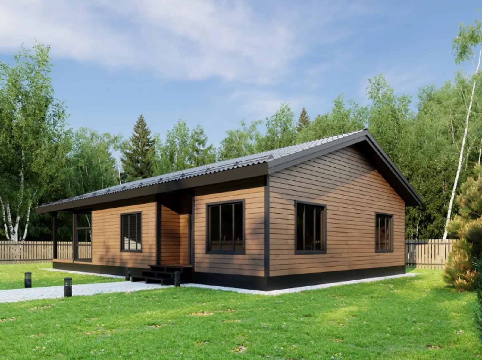 Одноэтажный коттедж Усадьба