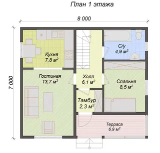 Дачный с мансардой Жемчужина