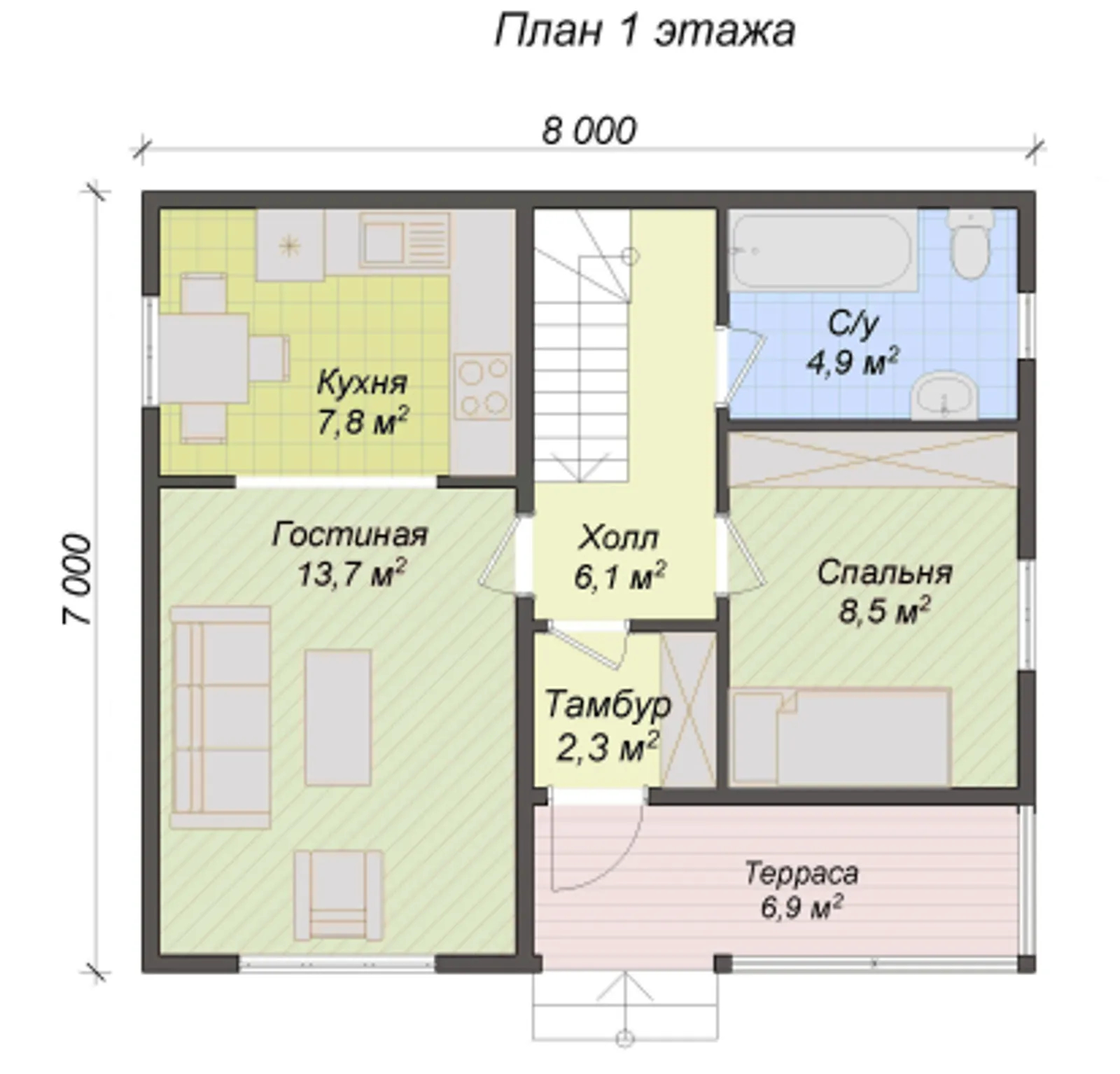 Дачный с мансардой Жемчужина