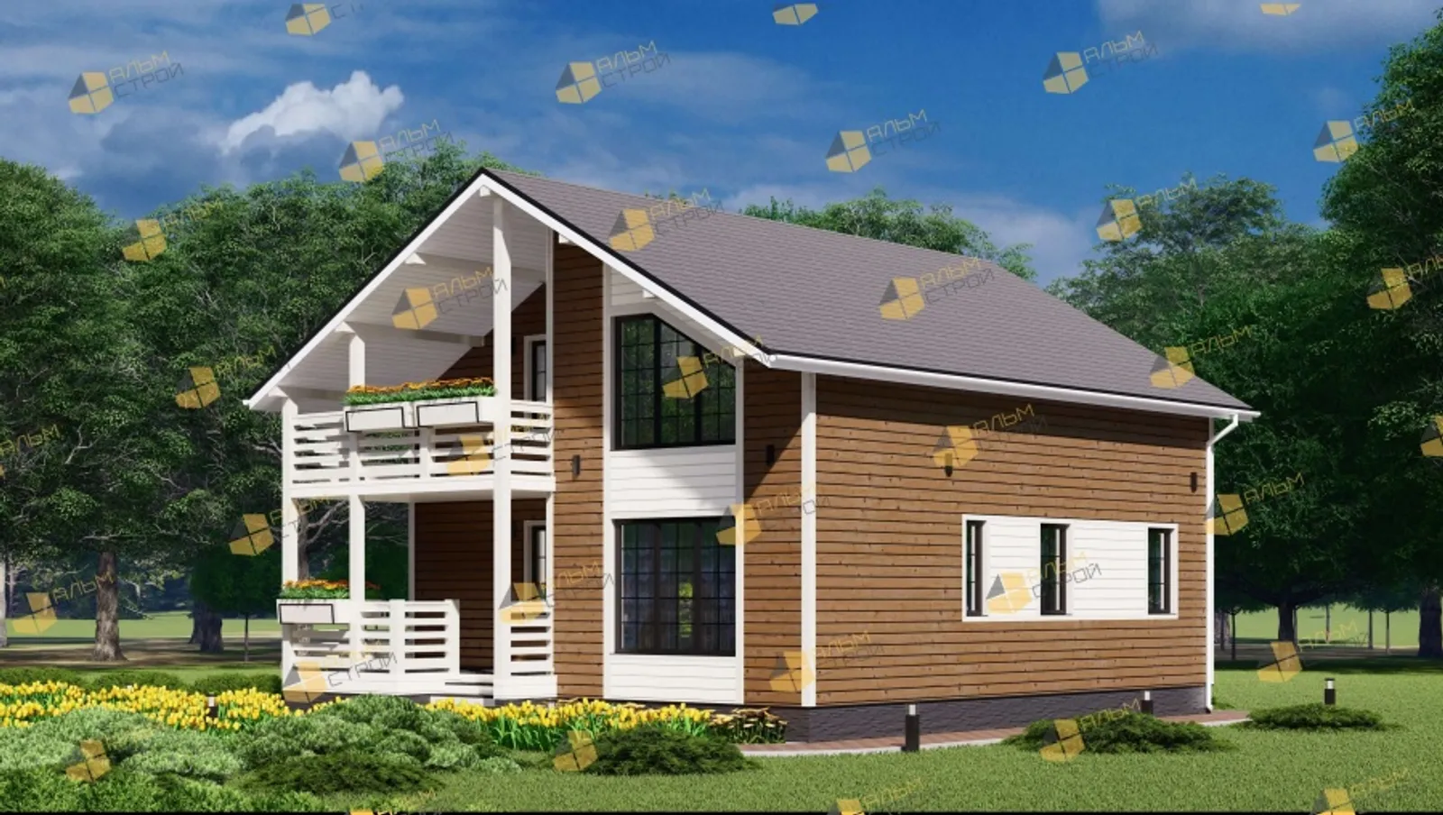 Коттедж с мансардой Аврора 2