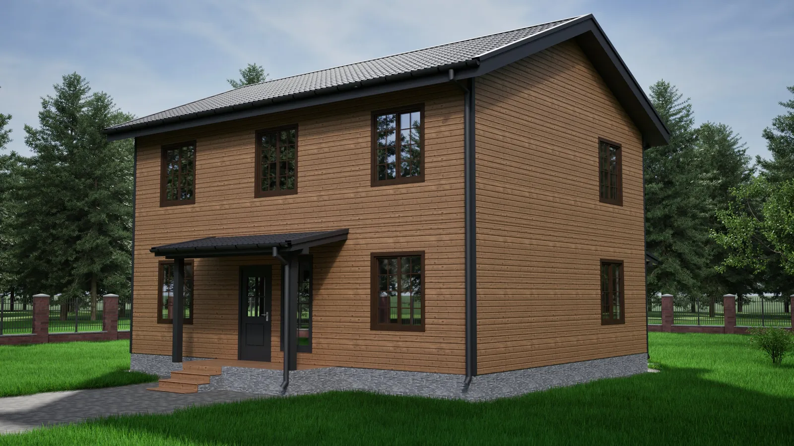 Двухэтажный коттедж Уютный