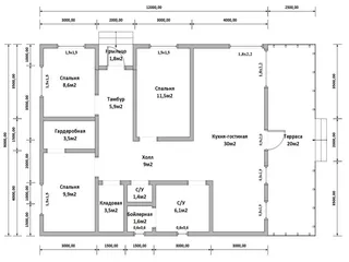 Одноэтажный коттедж Усадьба