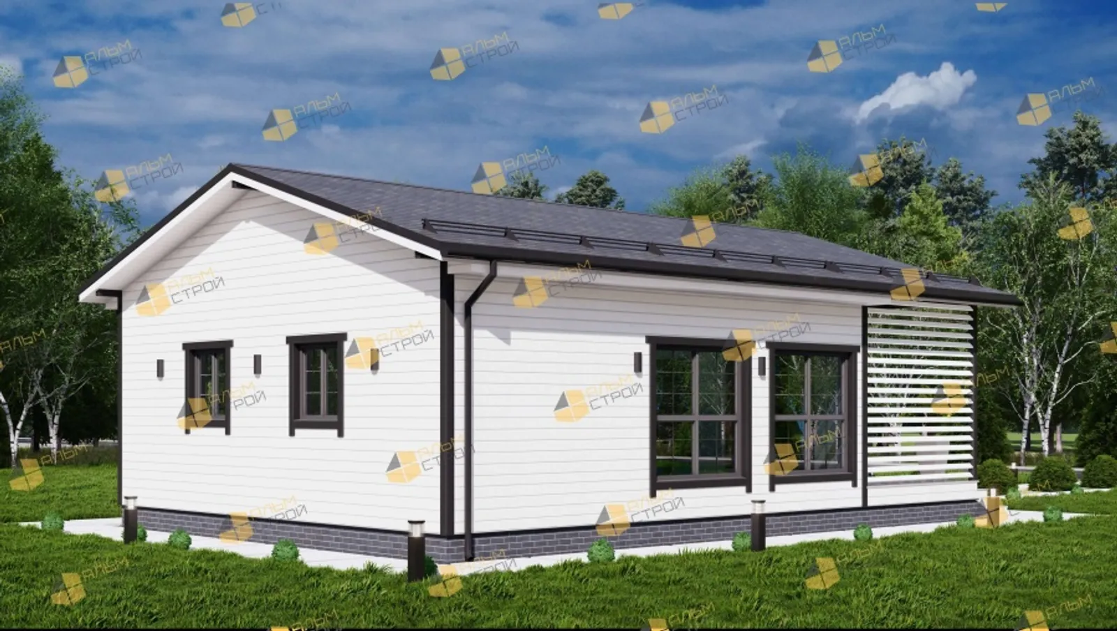Одноэтажный коттедж Оптима 48