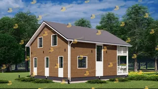 Коттедж с мансардой Аврора 2