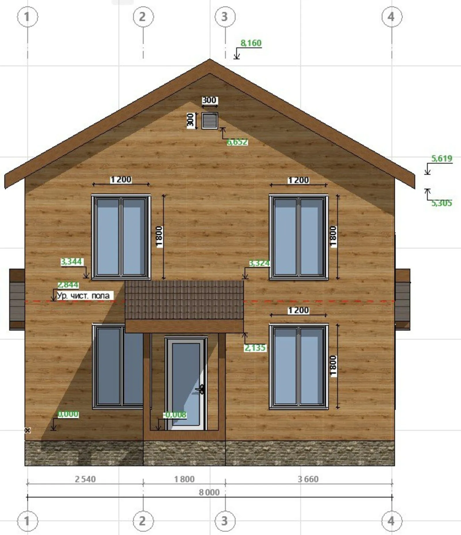 Двухэтажный коттедж Владимир