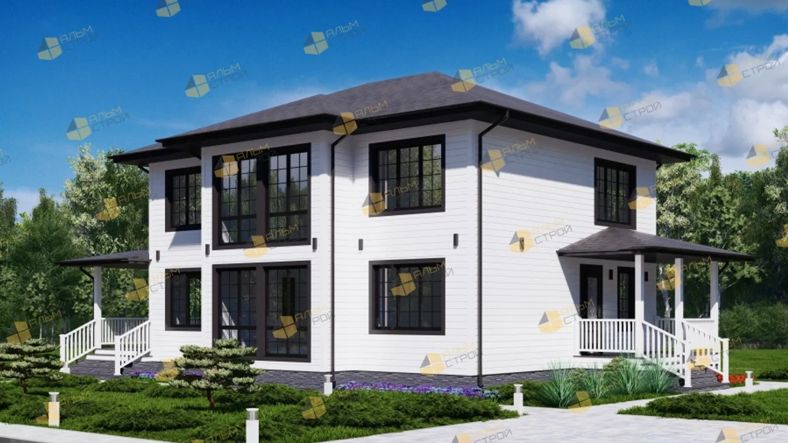 Двухэтажный коттедж Счастливый