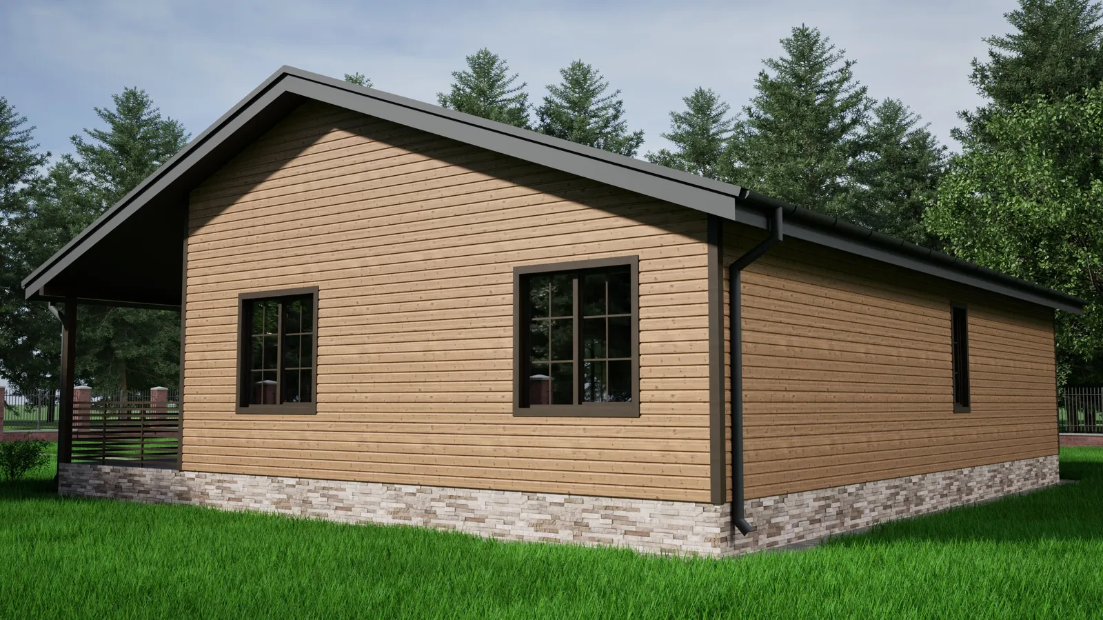 Одноэтажный коттедж Кантри 1