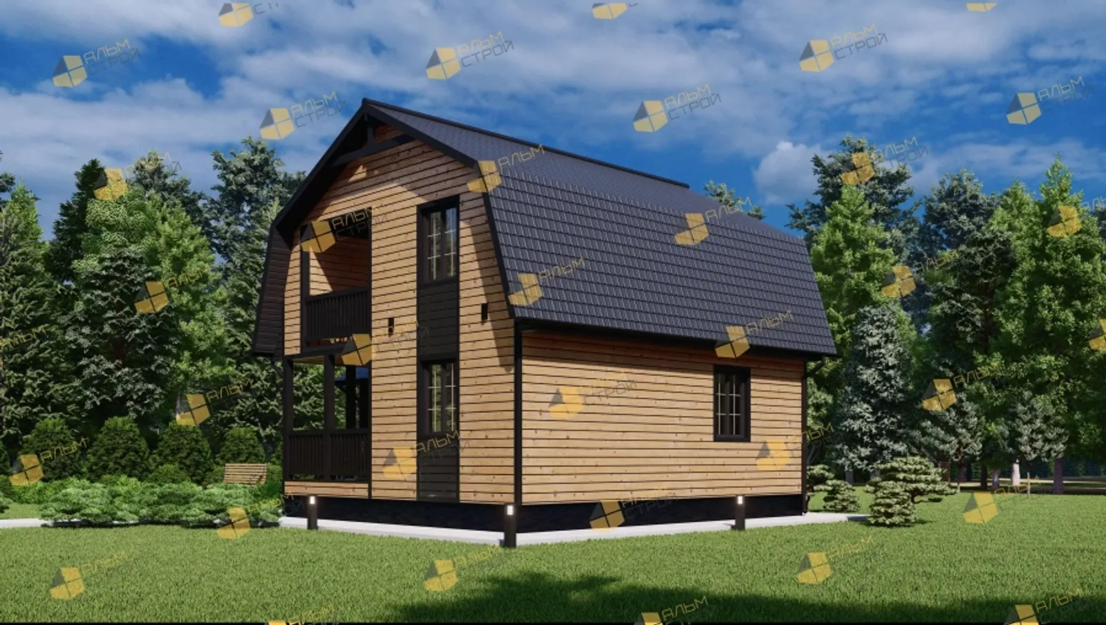 Коттедж с мансардой Классический