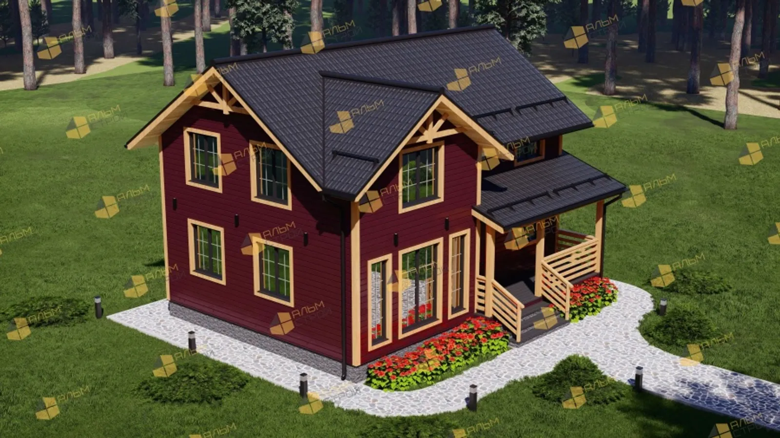 Коттедж с мансардой Подмосковье