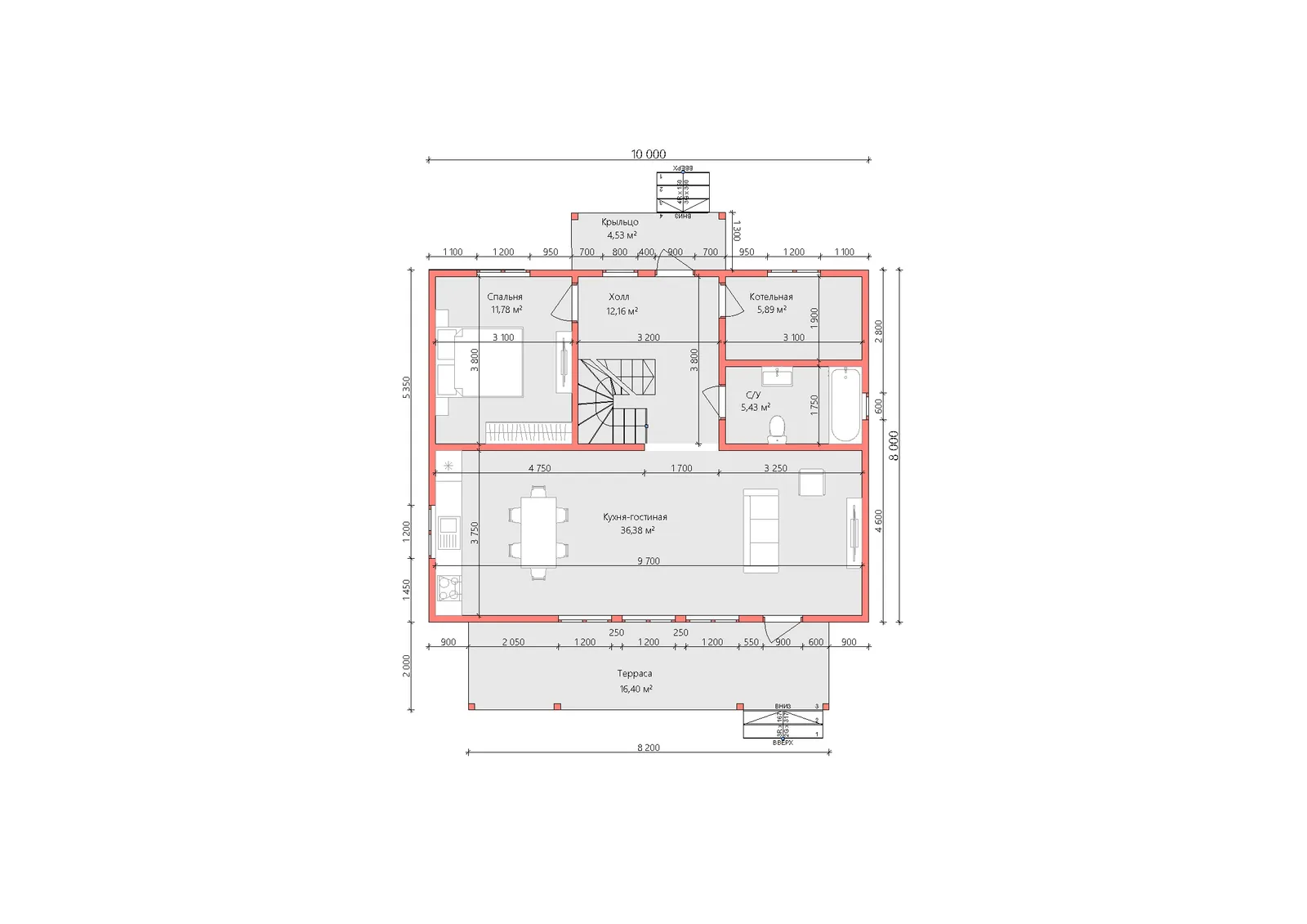 Двухэтажный коттедж Уютный