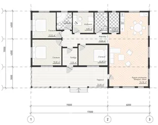 Одноэтажный коттедж Комфорт +