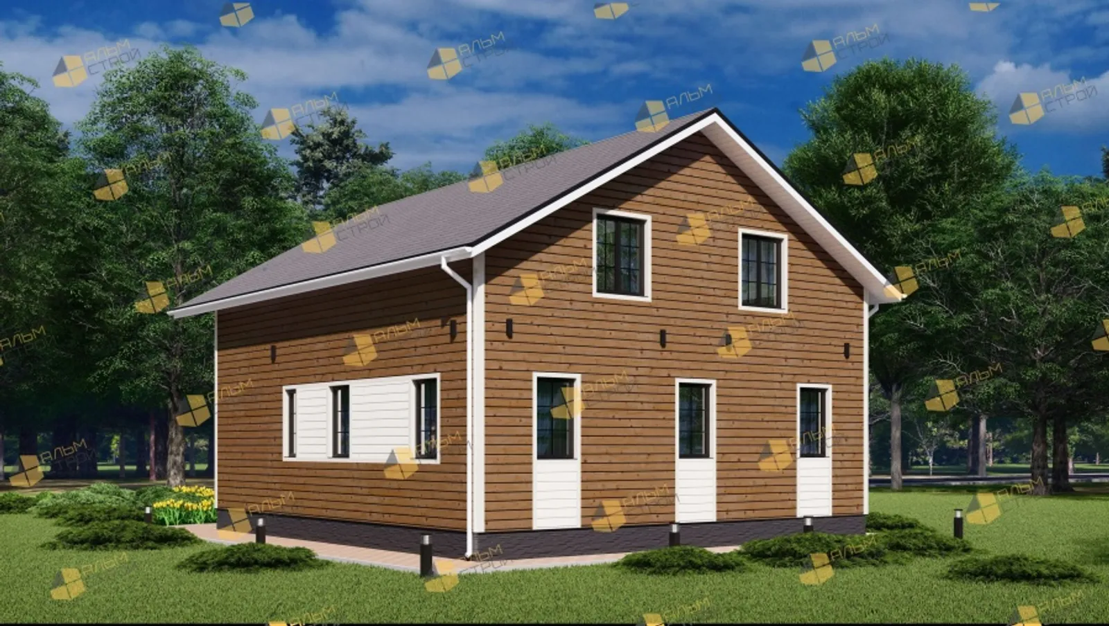 Коттедж с мансардой Аврора 2