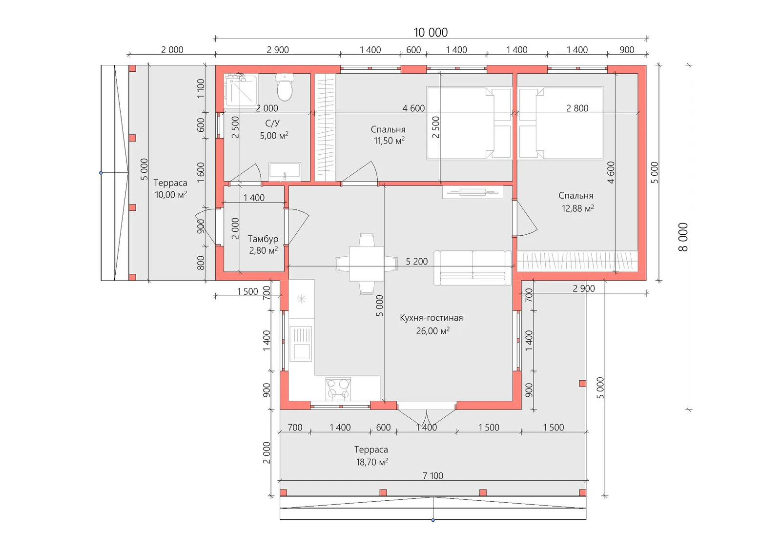 Одноэтажный коттедж Бийск