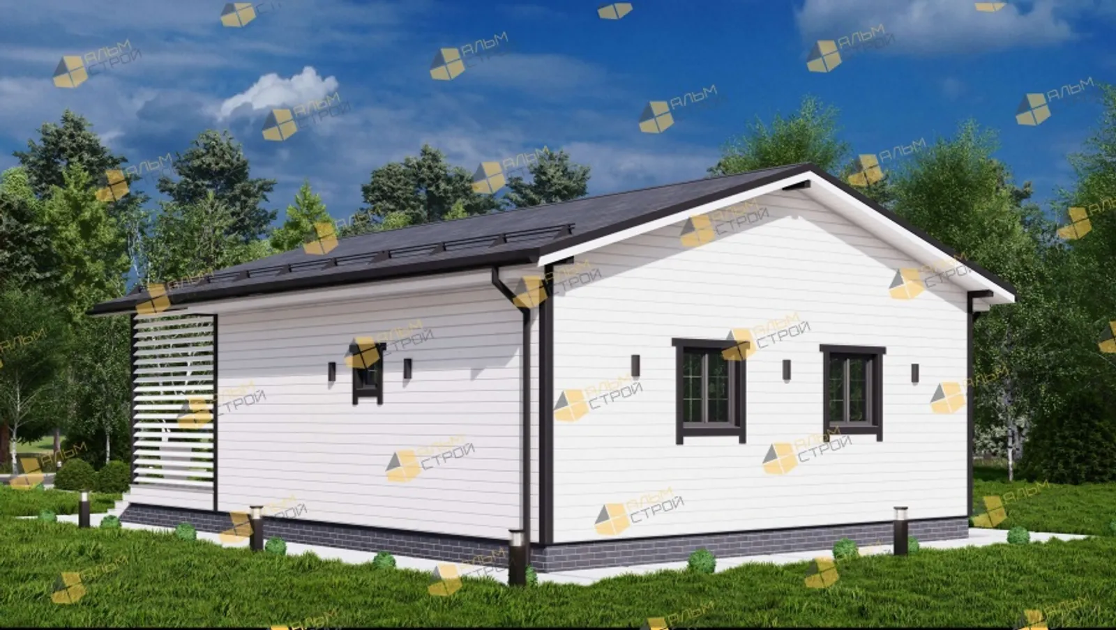 Одноэтажный коттедж Оптима 48