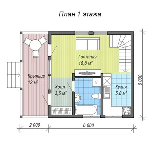 Дачный с мансардой Сказка