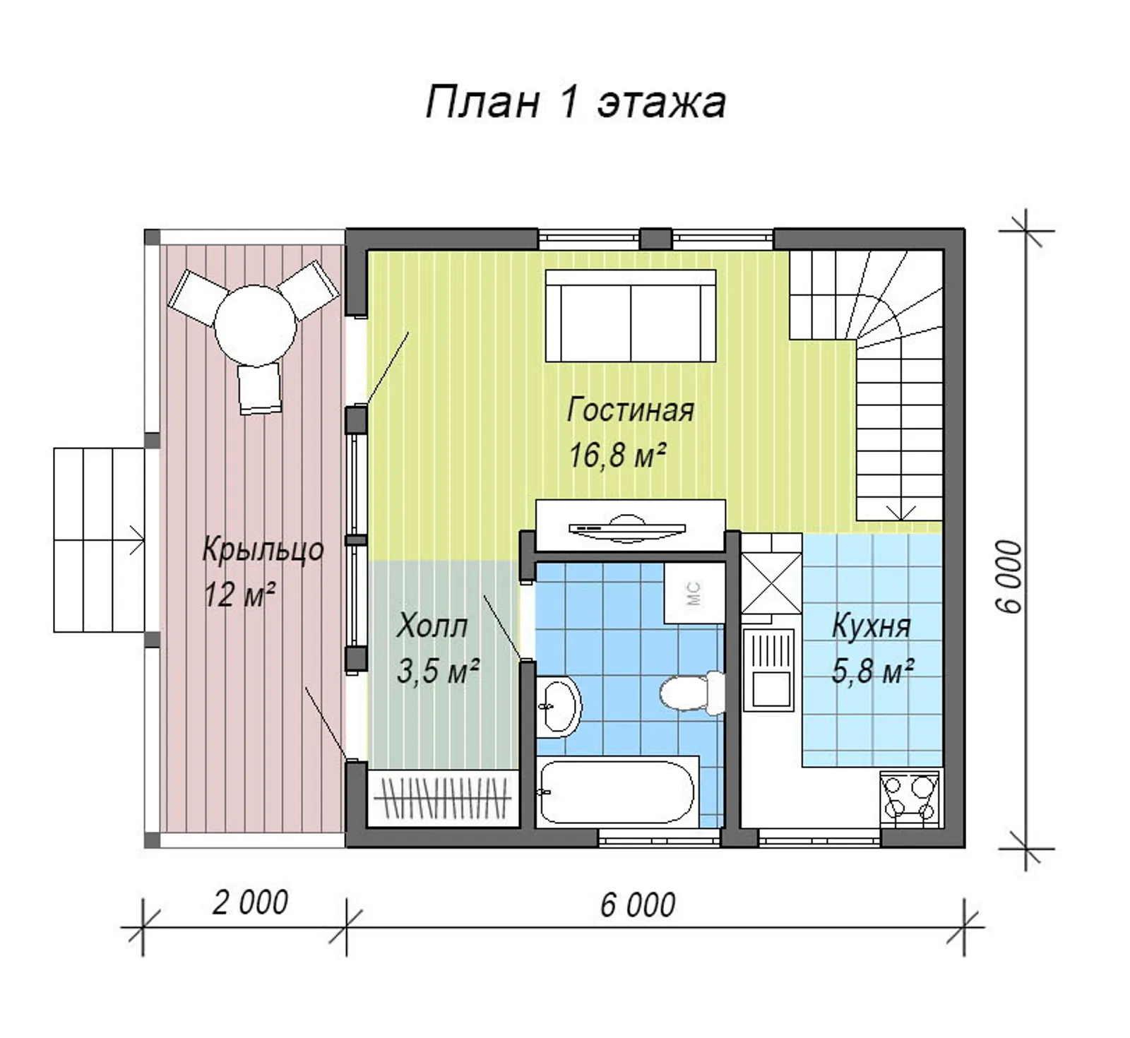 Дачный с мансардой Сказка