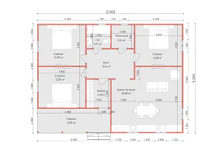Одноэтажный коттедж Комфорт 1