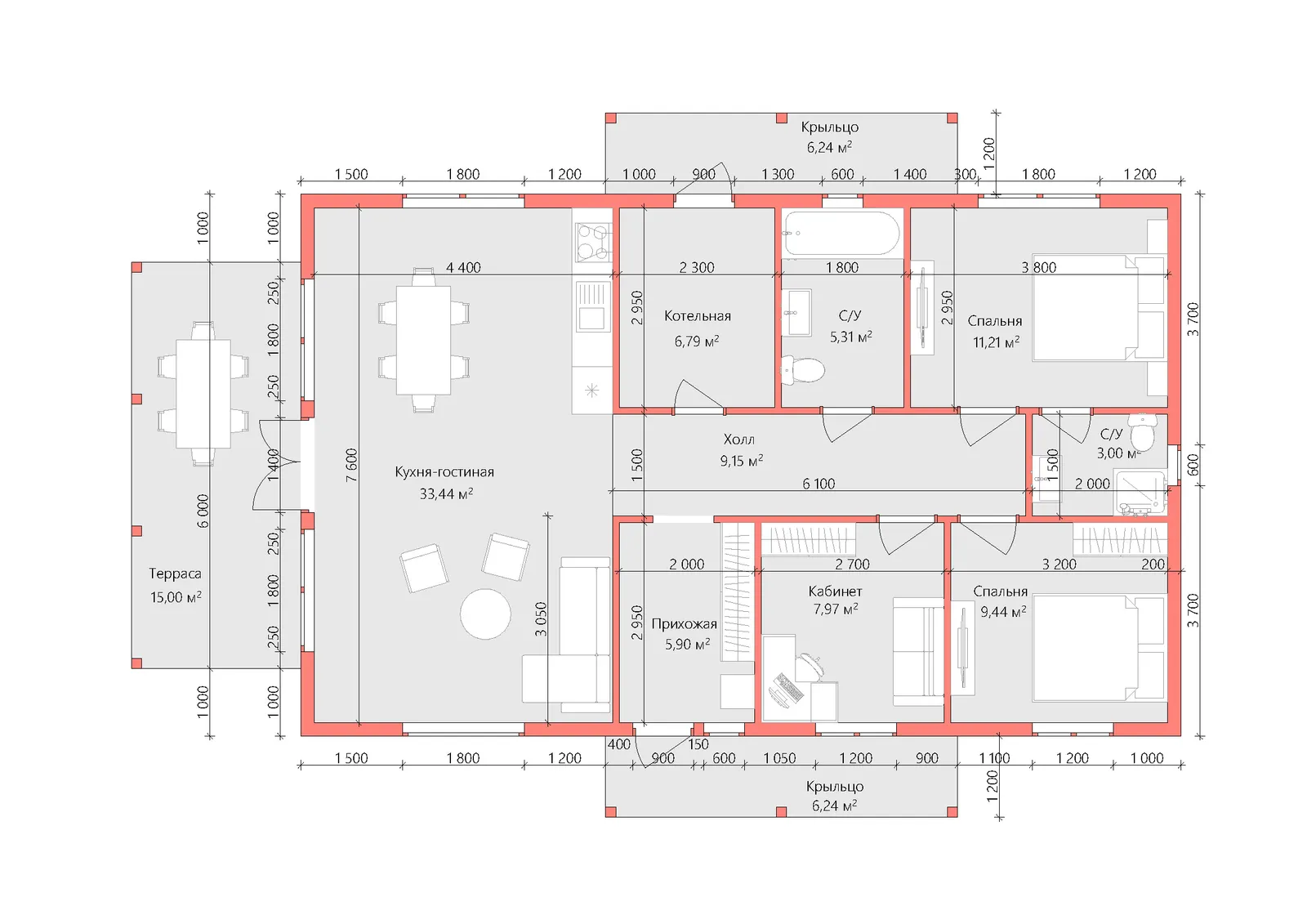 Одноэтажный коттедж Фаворит