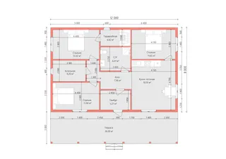 Одноэтажный коттедж Кантри 1