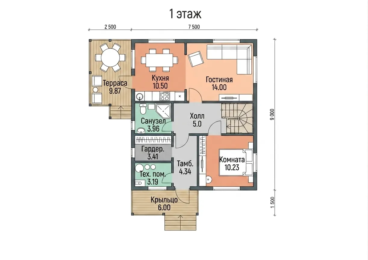 Коттедж с мансардой Варяг