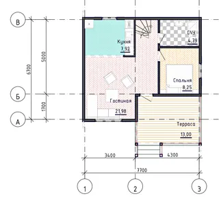 Дачный с мансардой Жемчужина 2