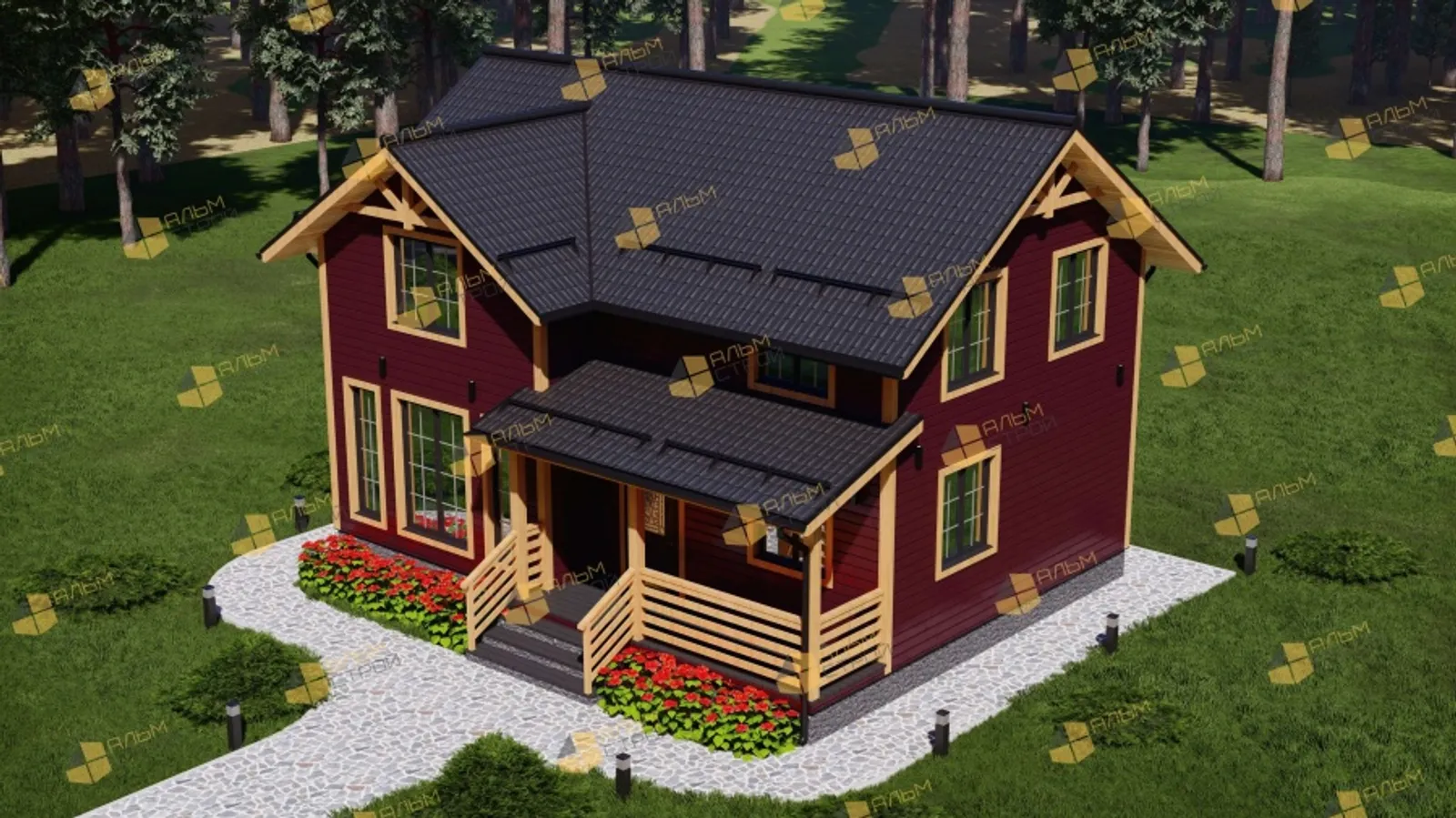 Коттедж с мансардой Подмосковье