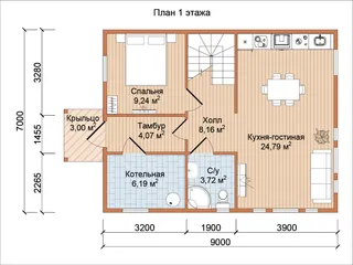 Двухэтажный коттедж Семейный Мини