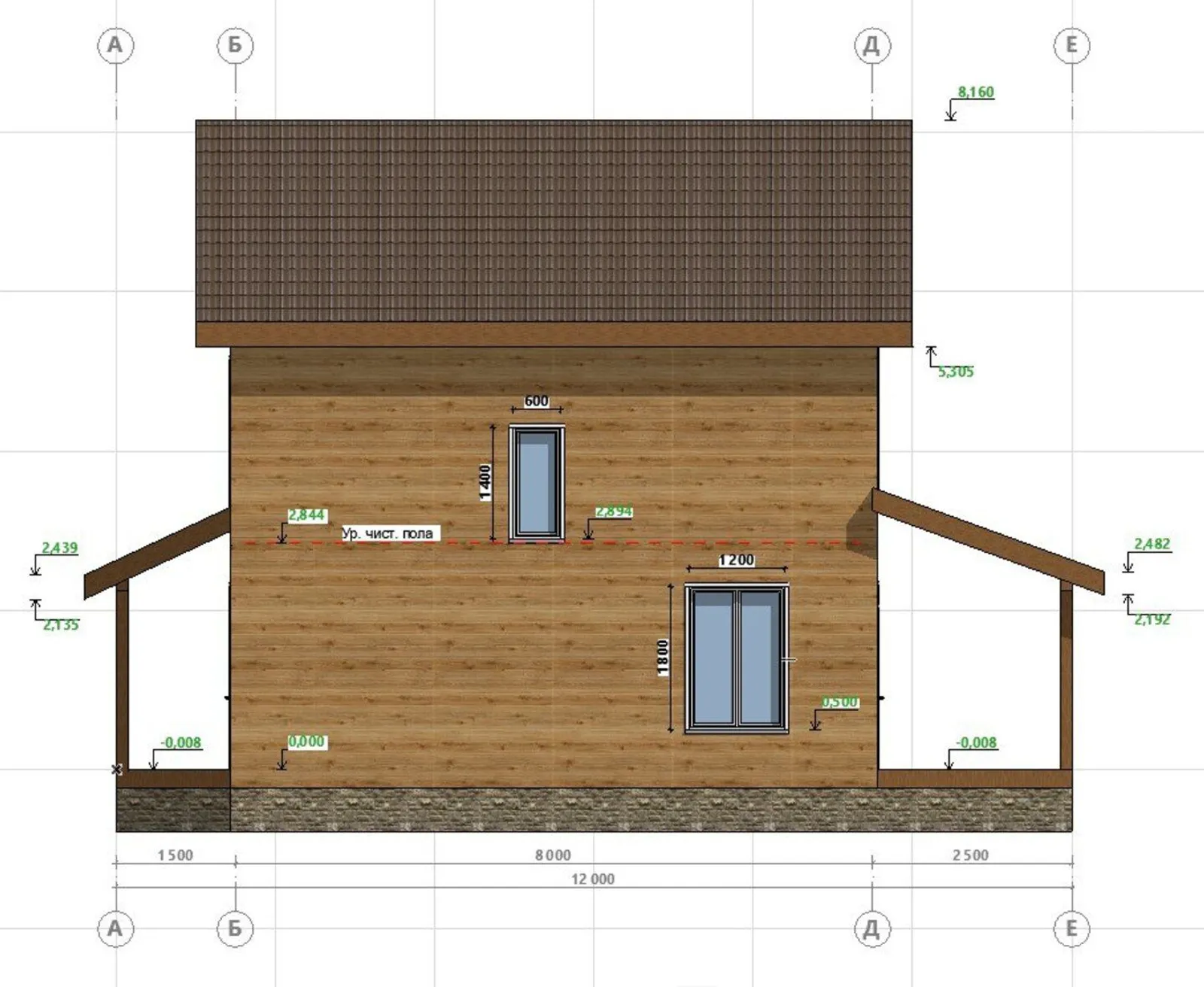 Двухэтажный коттедж Владимир