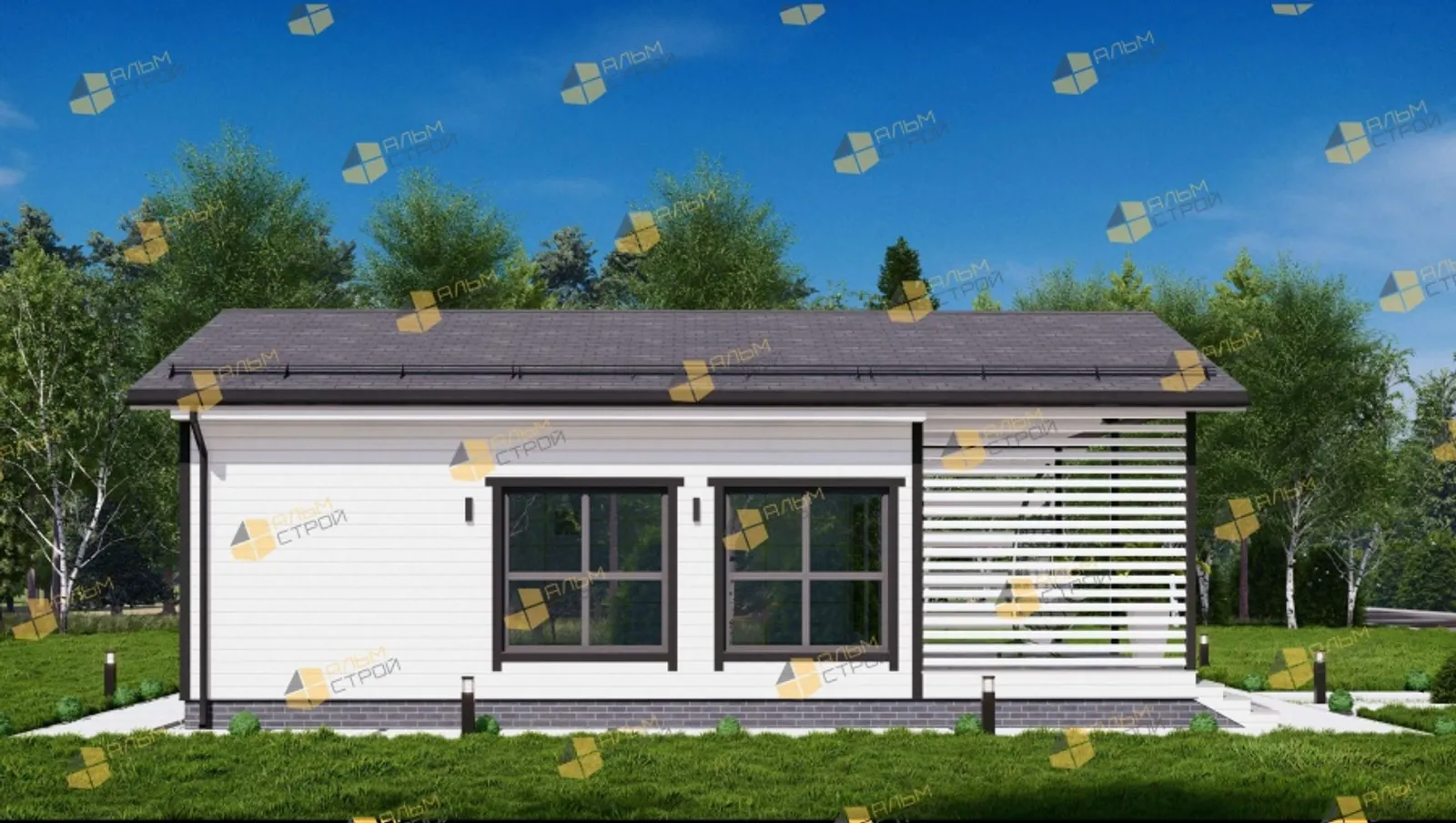 Одноэтажный коттедж Оптима 48