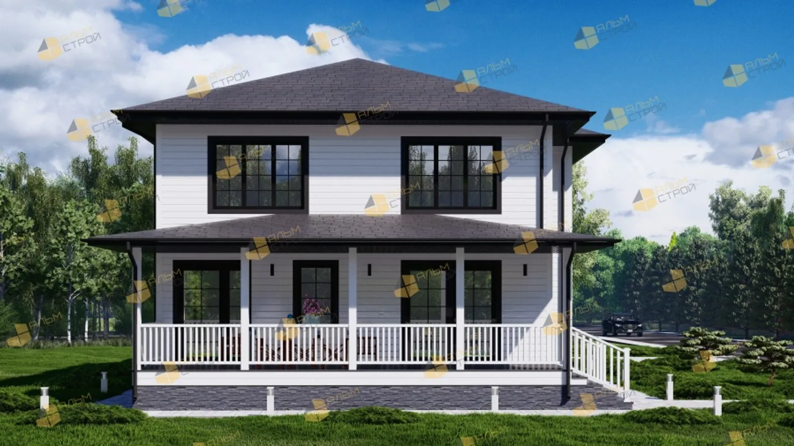 Двухэтажный коттедж Счастливый