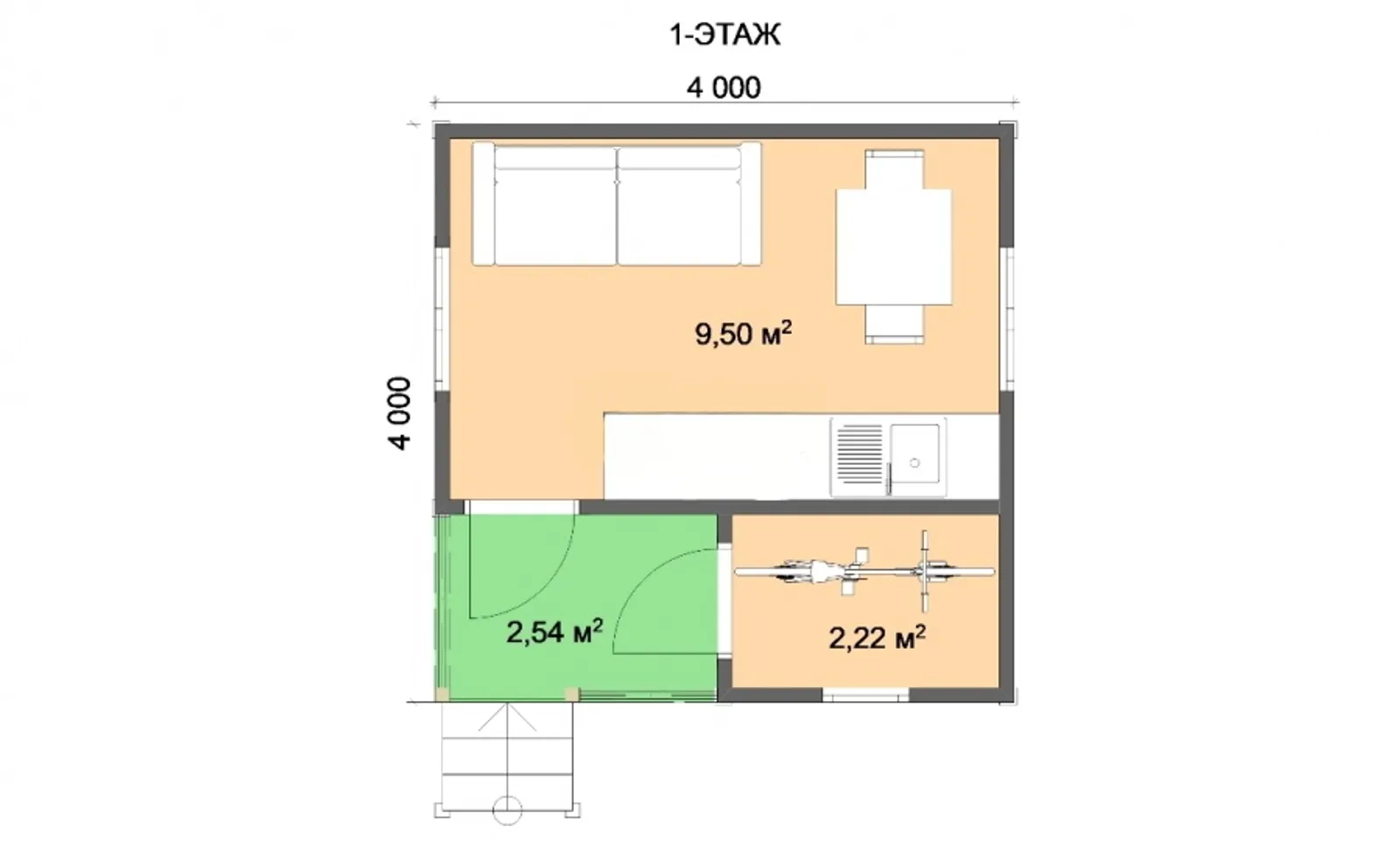 Одноэтажный дачный Малыш