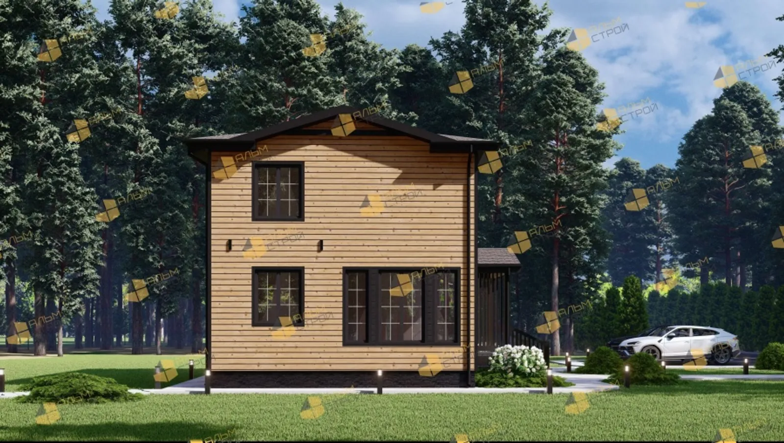 Двухэтажный коттедж Семейный