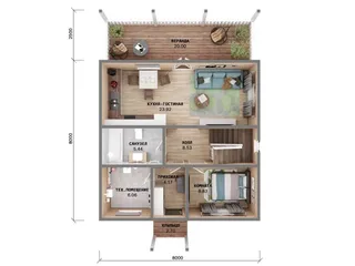 Двухэтажный коттедж Владимир