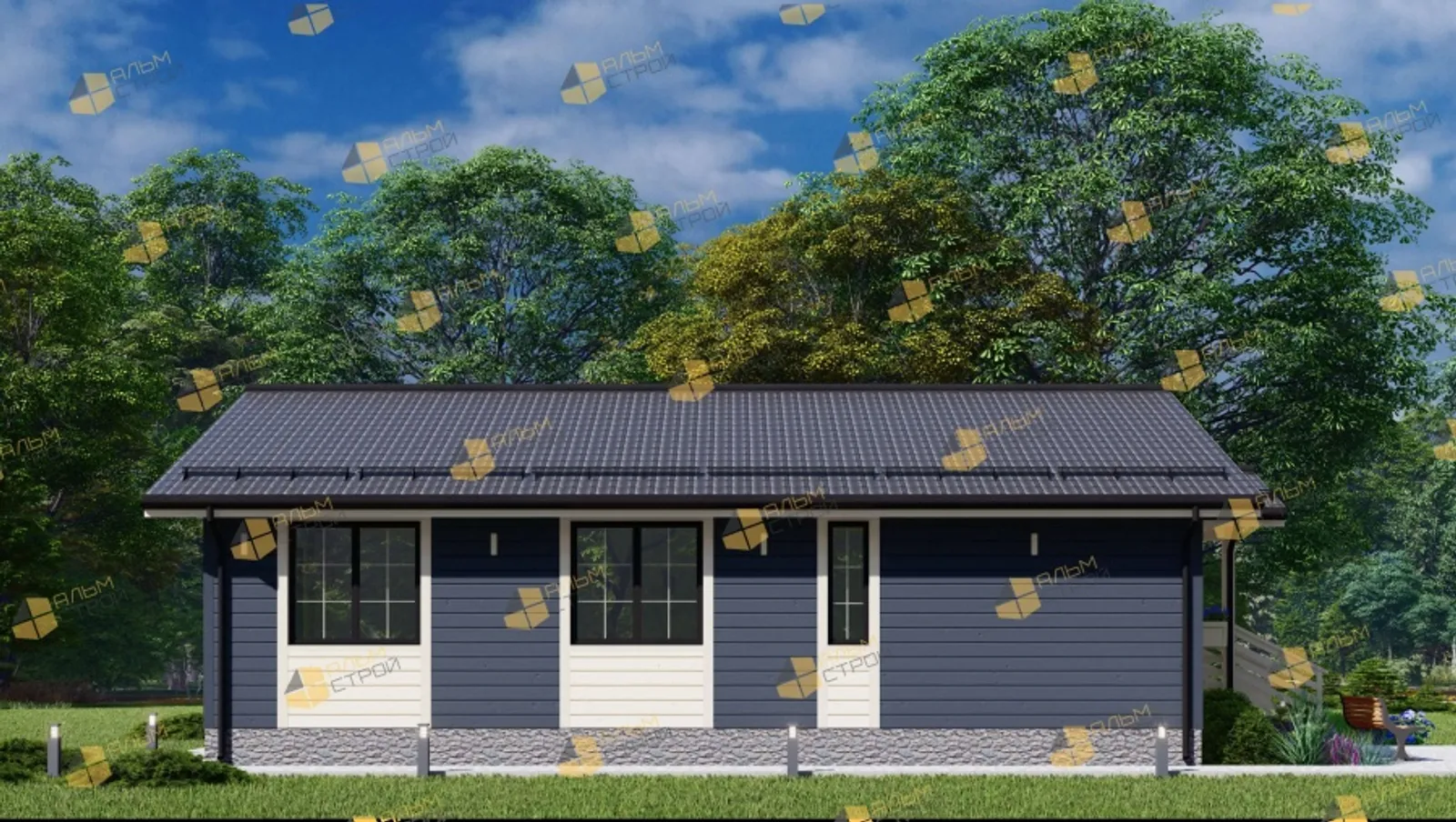 Одноэтажный коттедж Классика 2