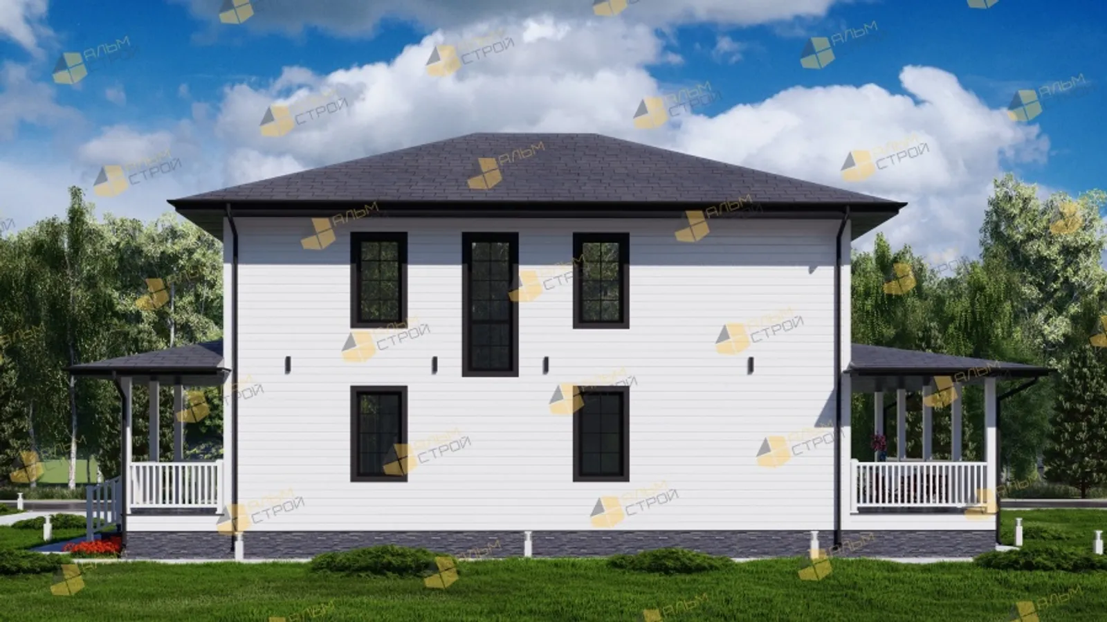 Двухэтажный коттедж Счастливый