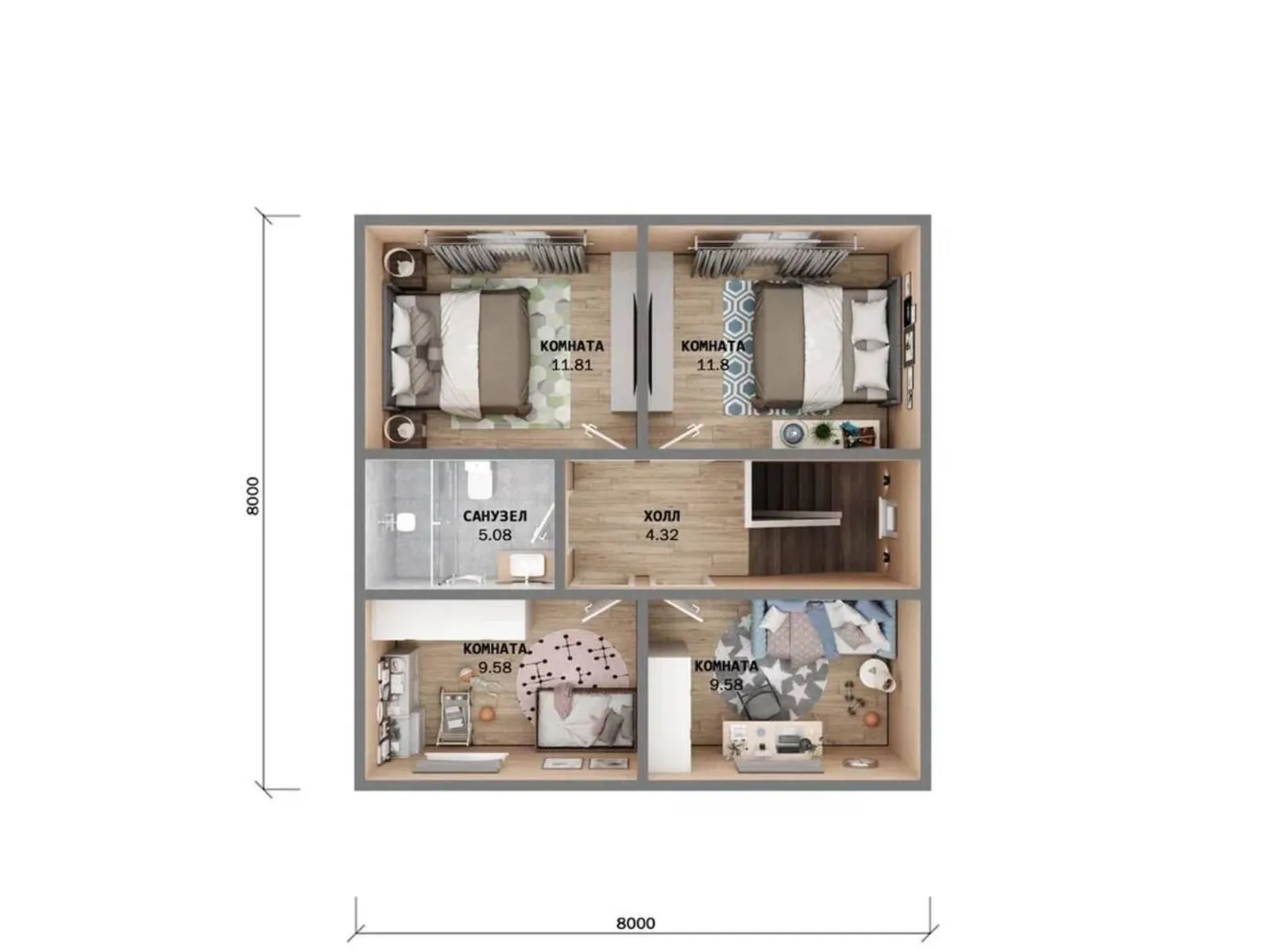 Двухэтажный коттедж Владимир