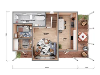 Двухэтажный коттедж Видный